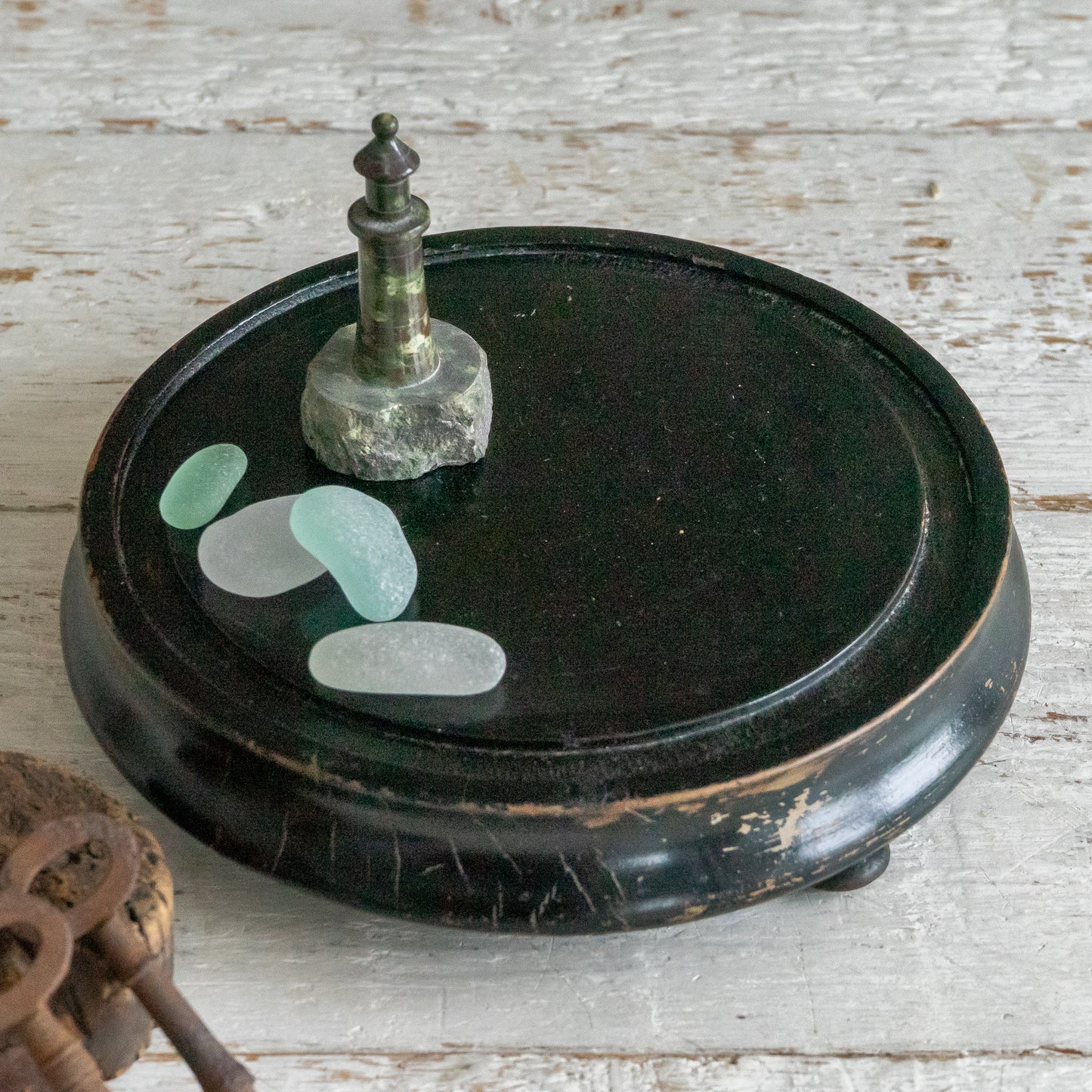 Vintage Ebonised Round Dome Base