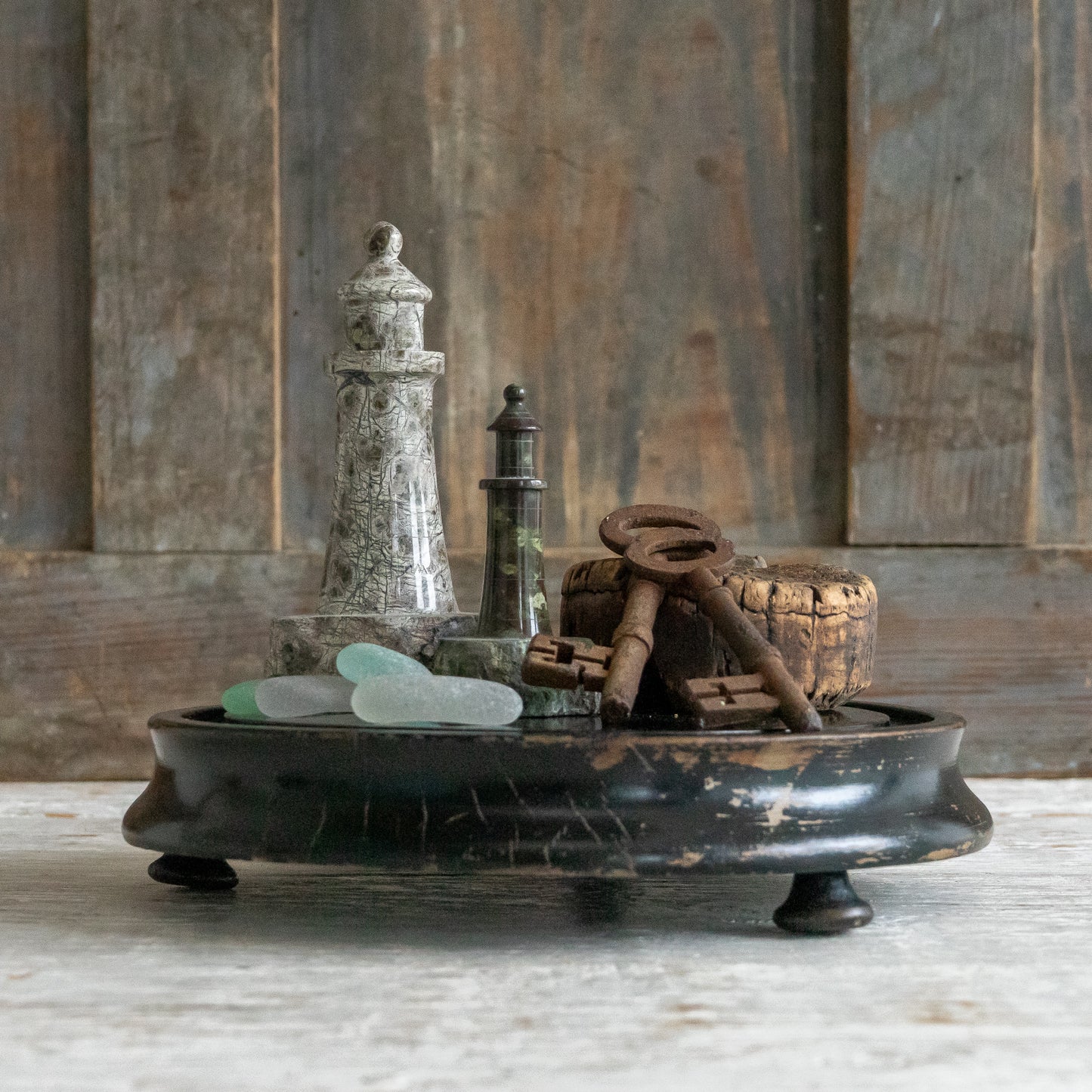 Vintage Ebonised Round Dome Base
