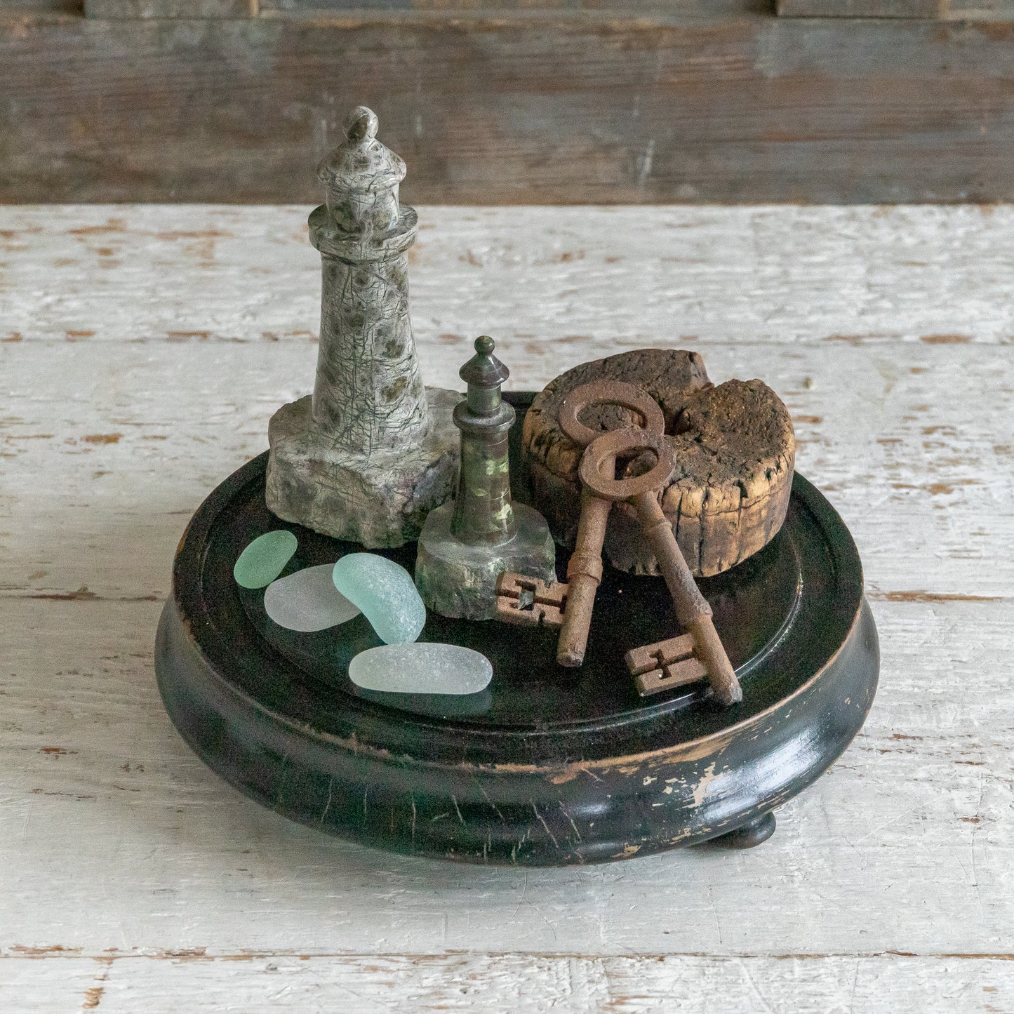 Vintage Ebonised Round Dome Base