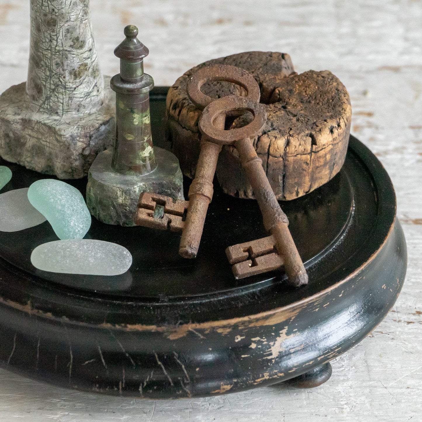 Vintage Ebonised Round Dome Base