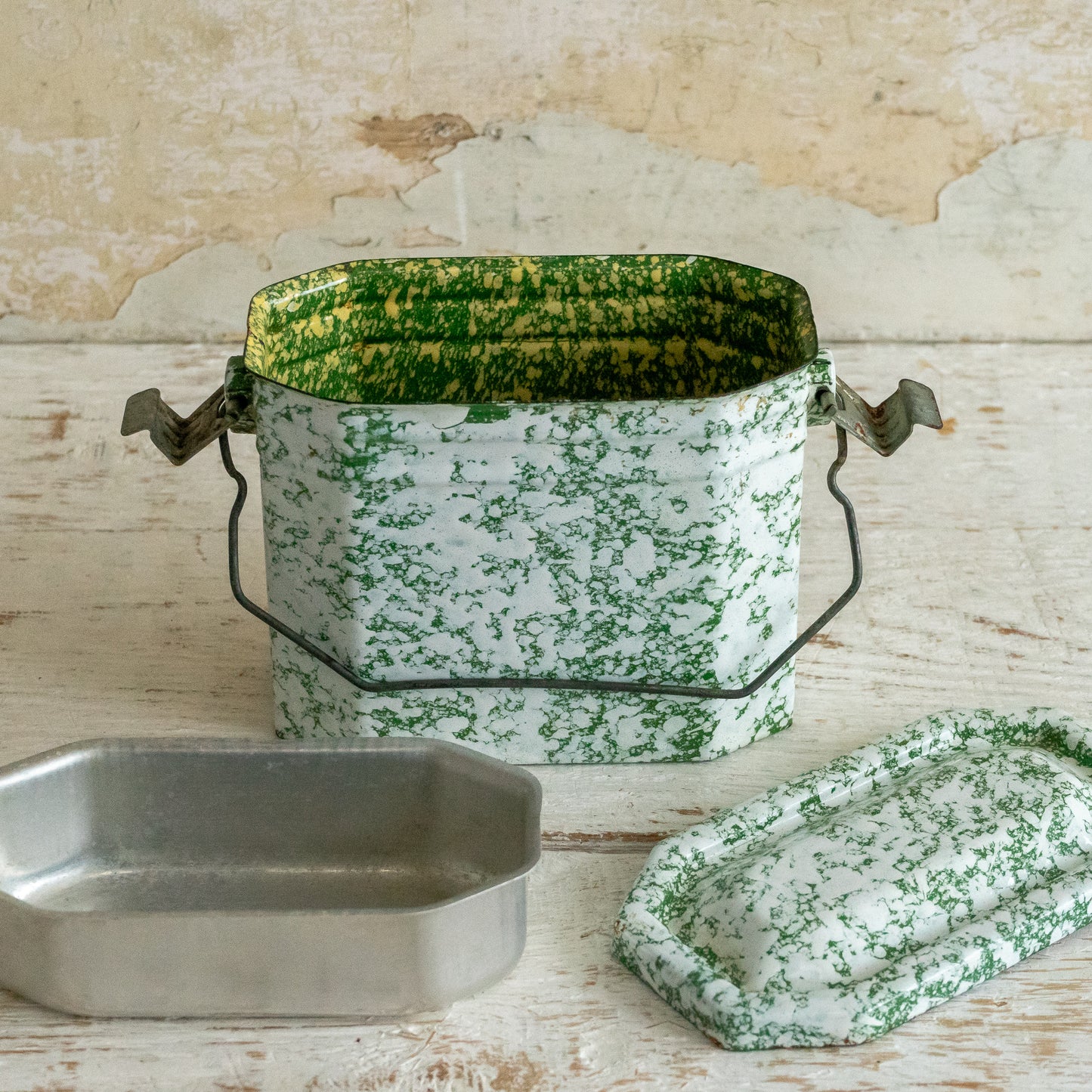 Vintage French Enamel Lunch Tin