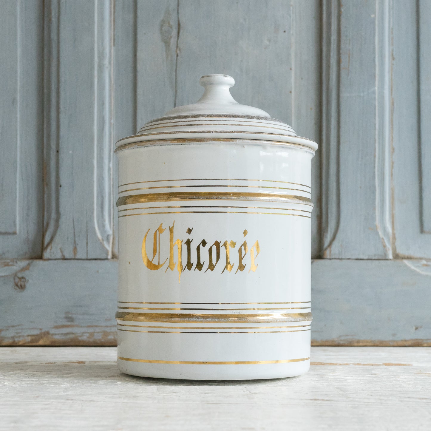 Vintage French Enamel Storage Tins