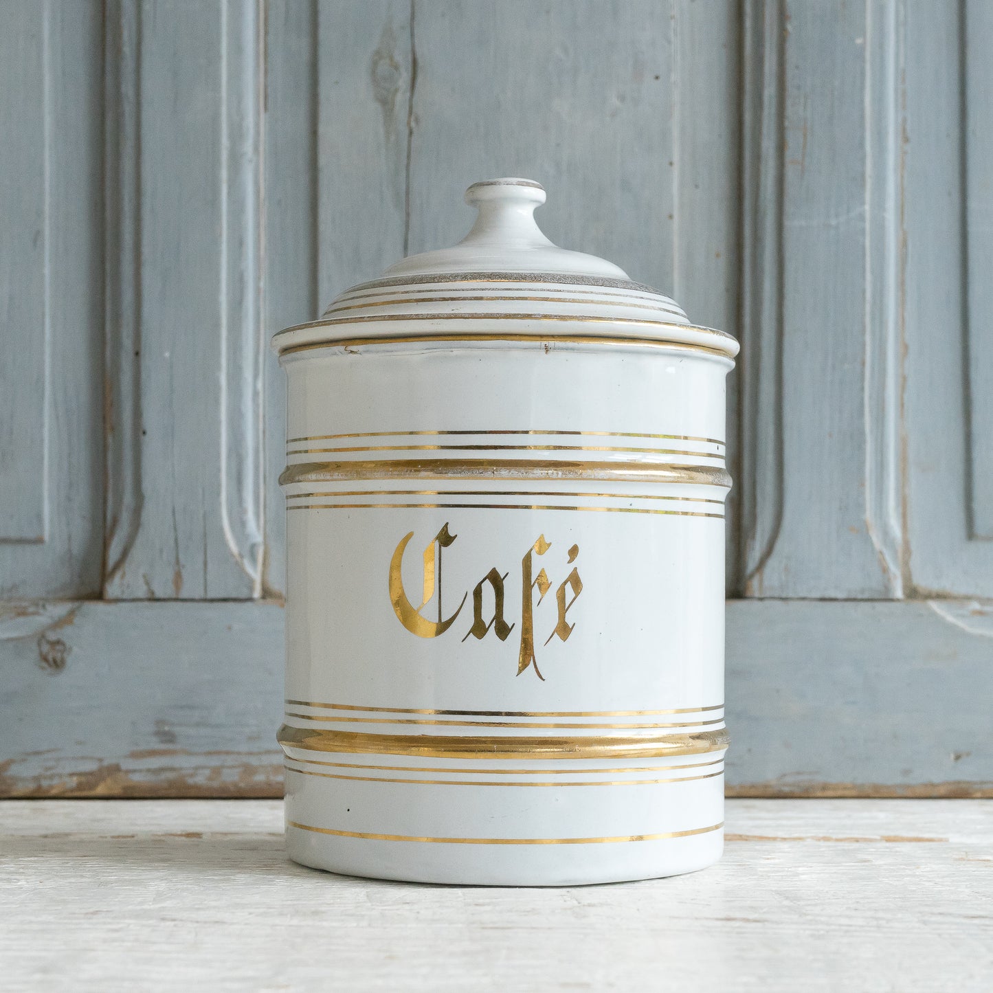 Vintage French Enamel Storage Tins