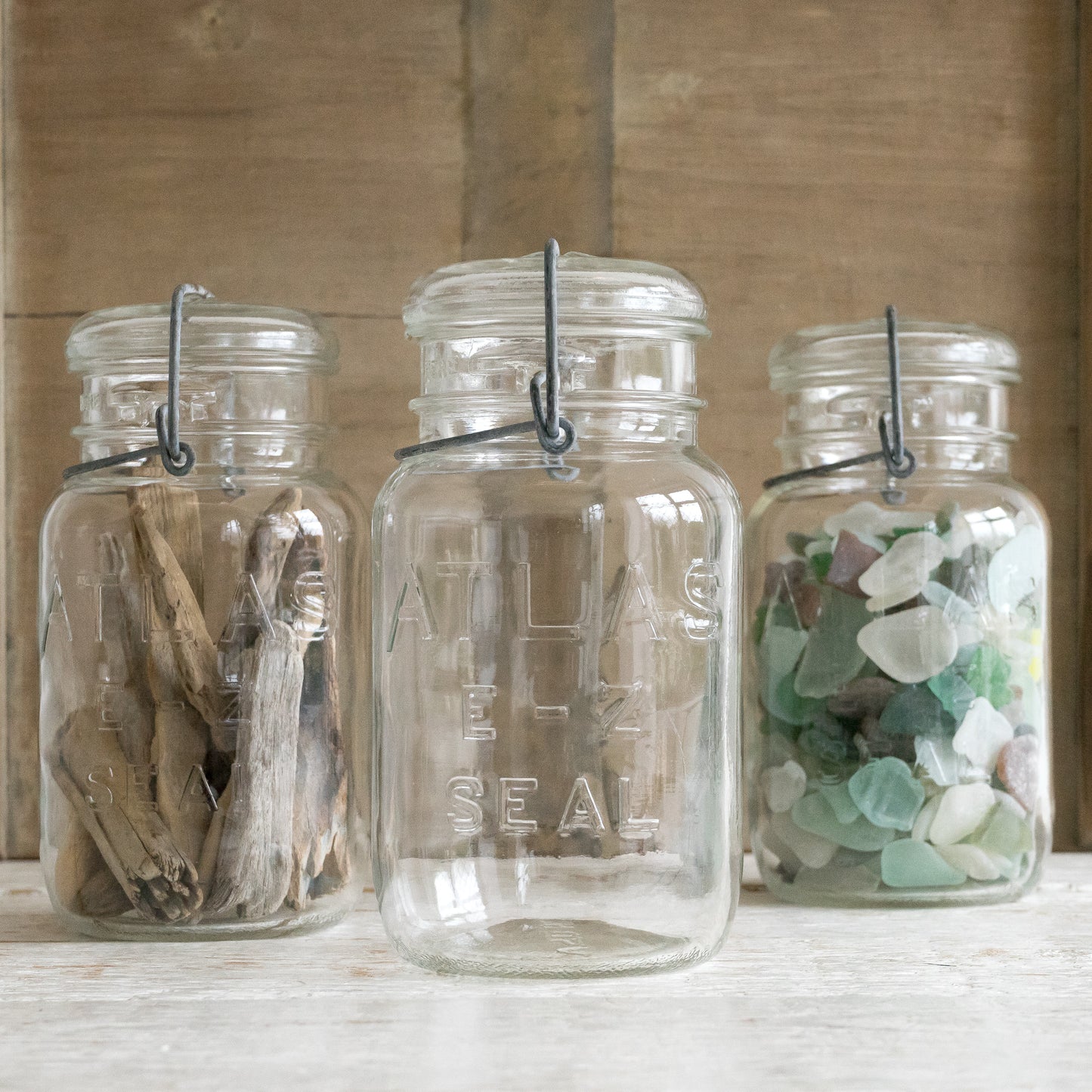 Vintage Glass 'Atlas' Storage Jar