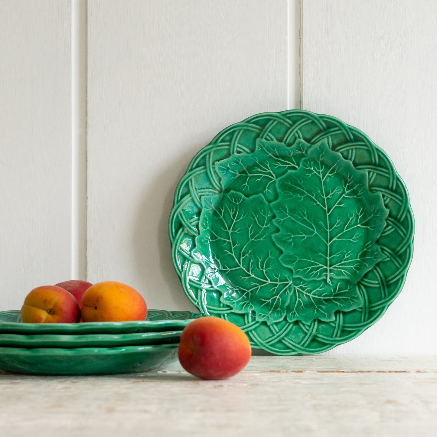 Vintage Green Leaf Plate