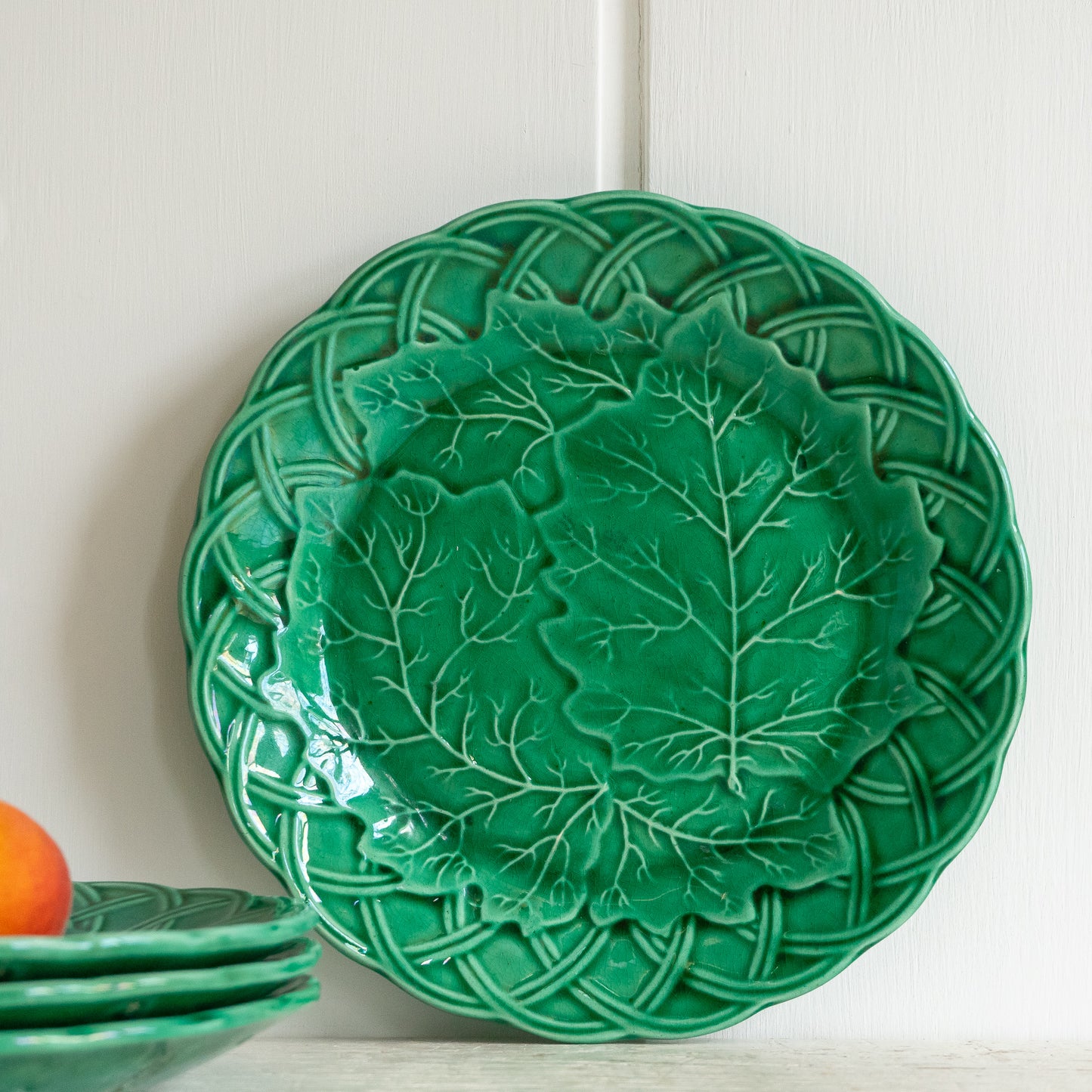 Vintage Green Leaf Plate