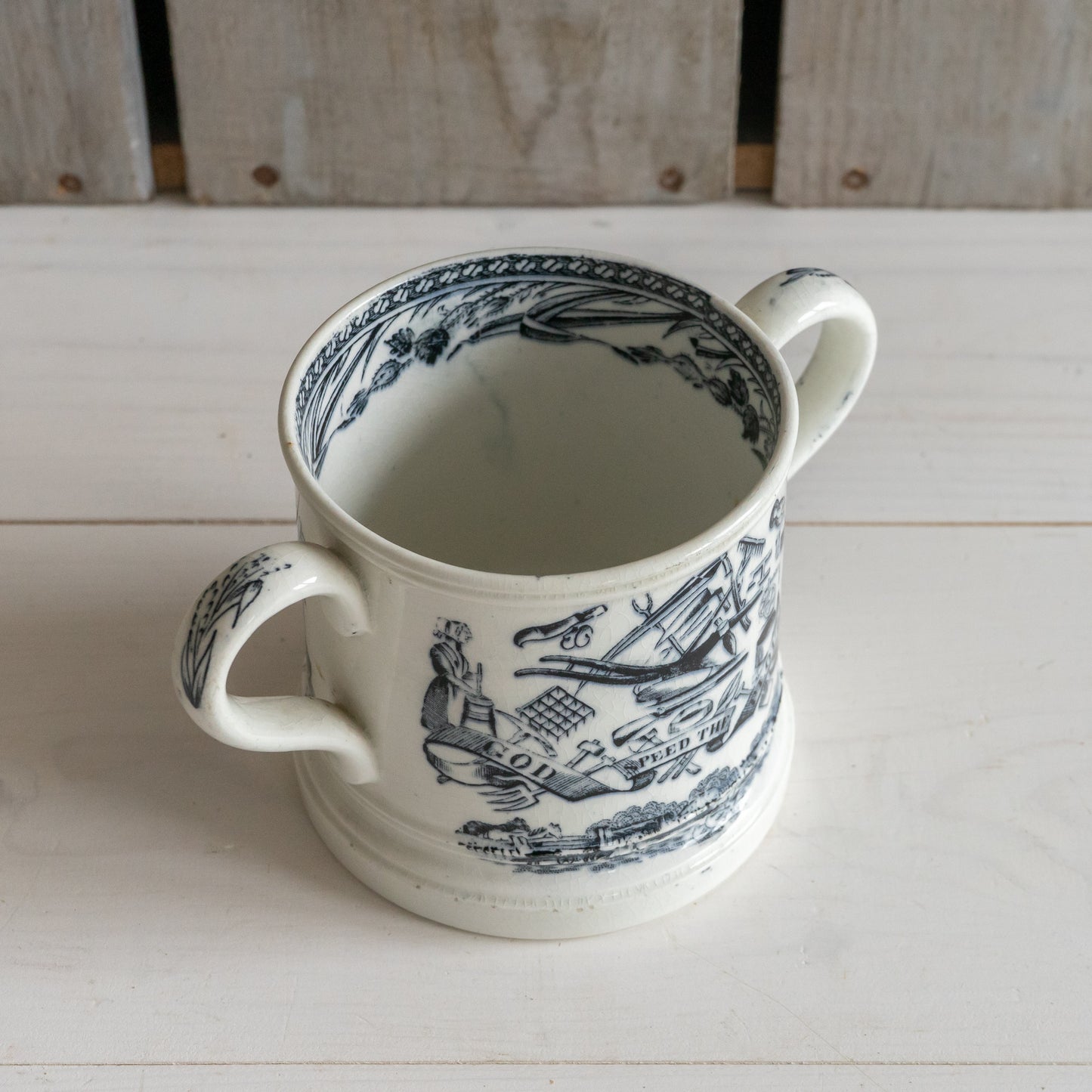 Antique Ironstone Speed the Plough Mug