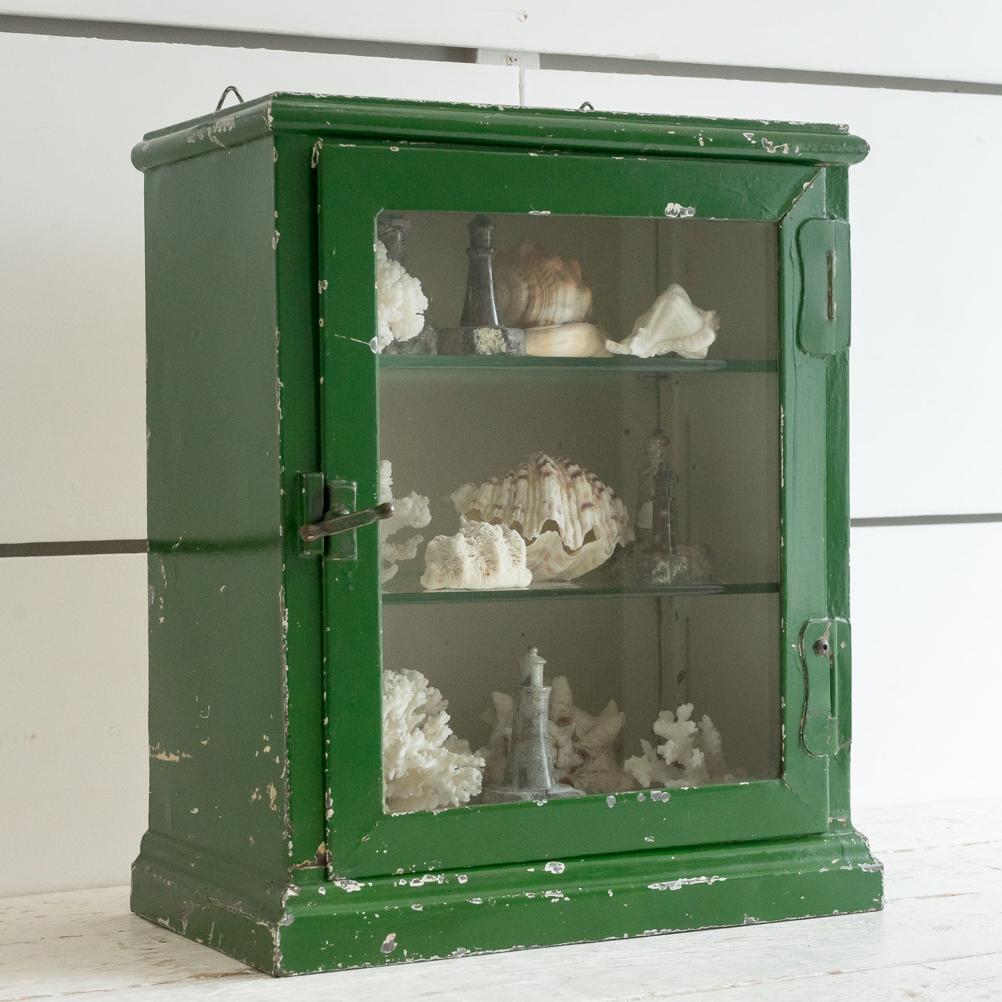 Vintage Painted Metal Medical Cabinet