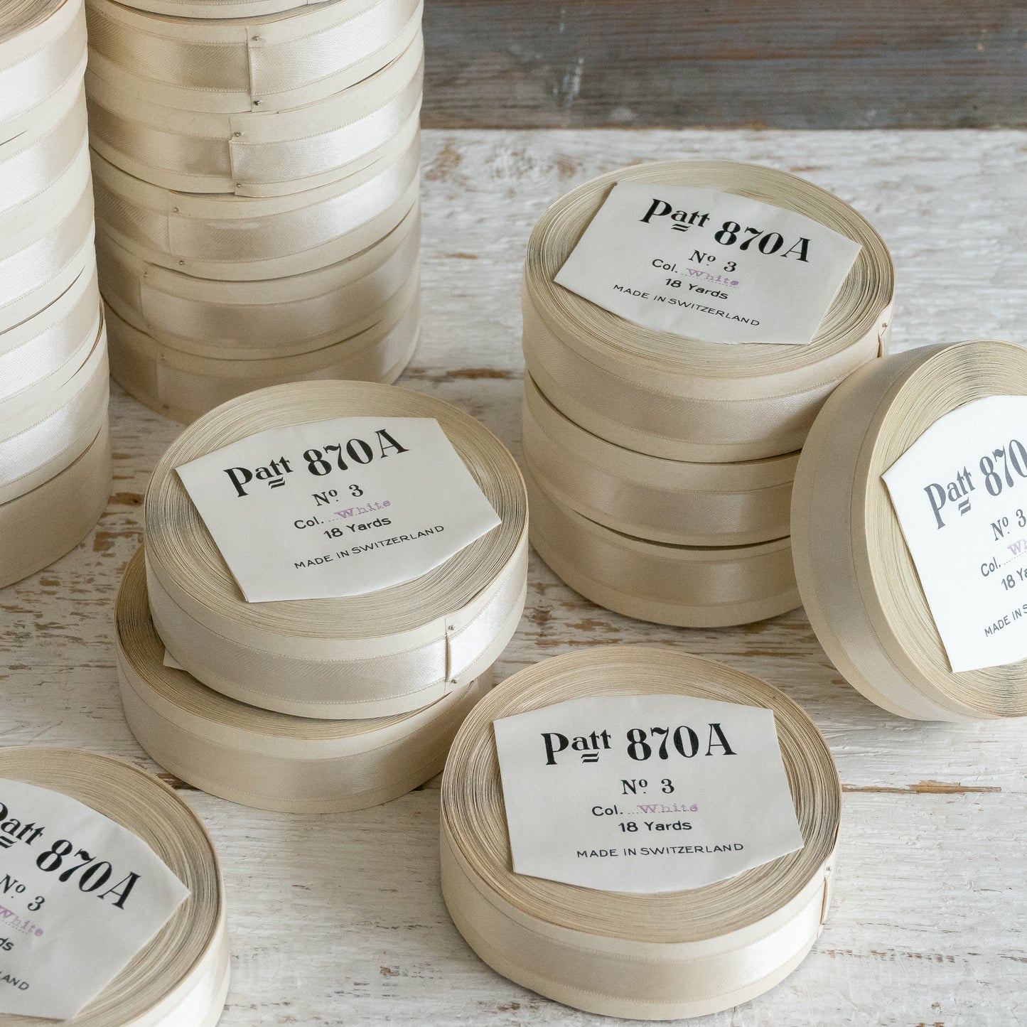 Vintage Roll of Pale Cream Ribbon