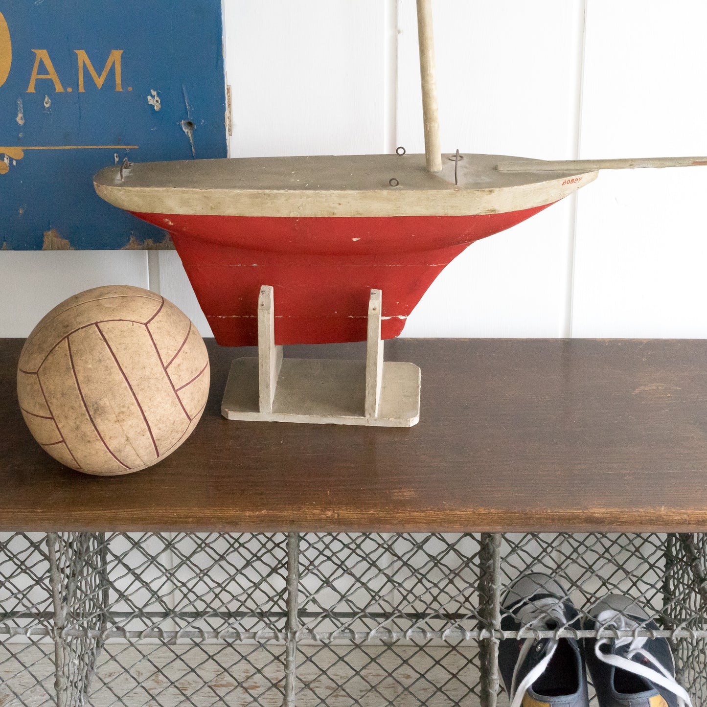 Vintage School Shoe Rack Bench
