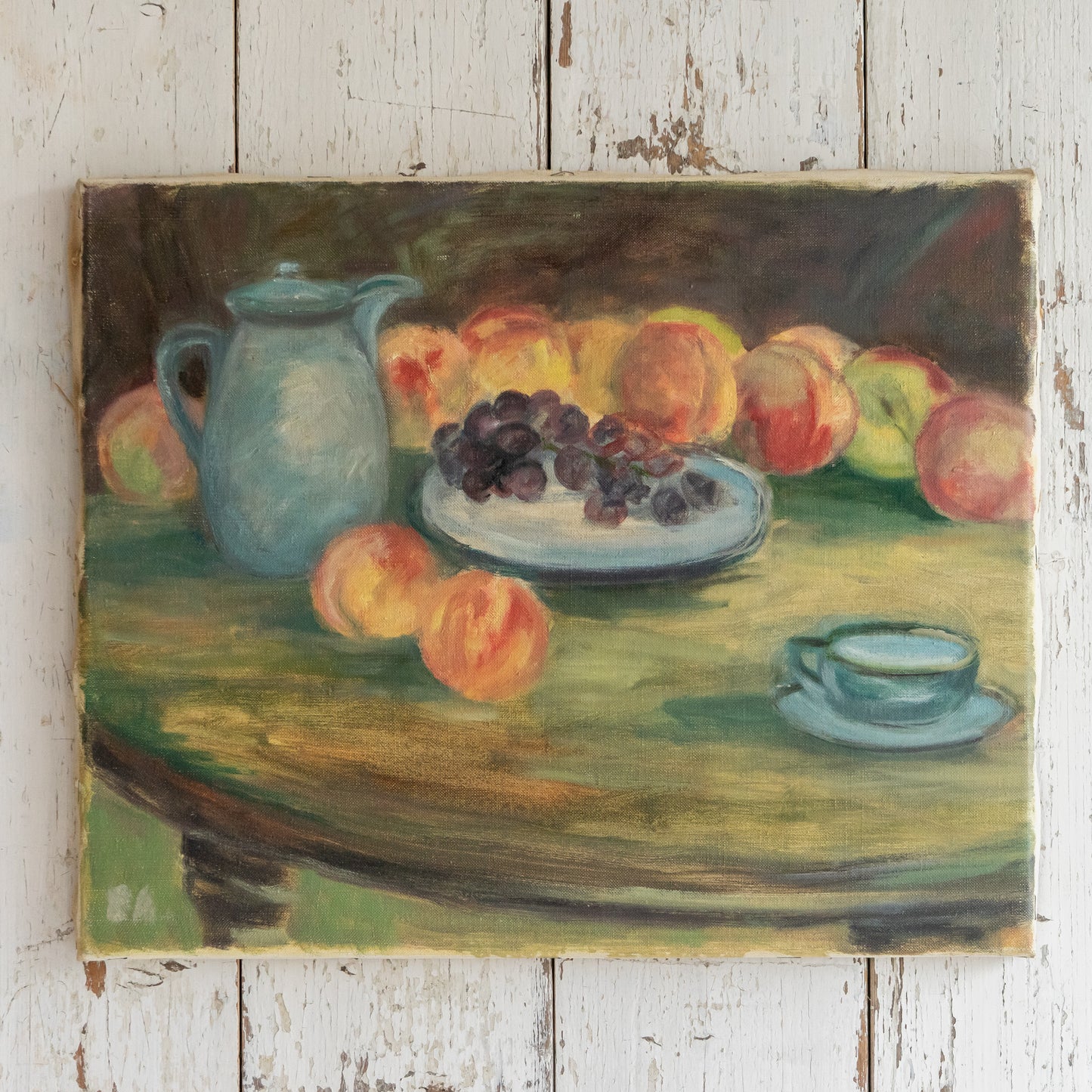 Vintage Still Life Oil Painting of Fruit