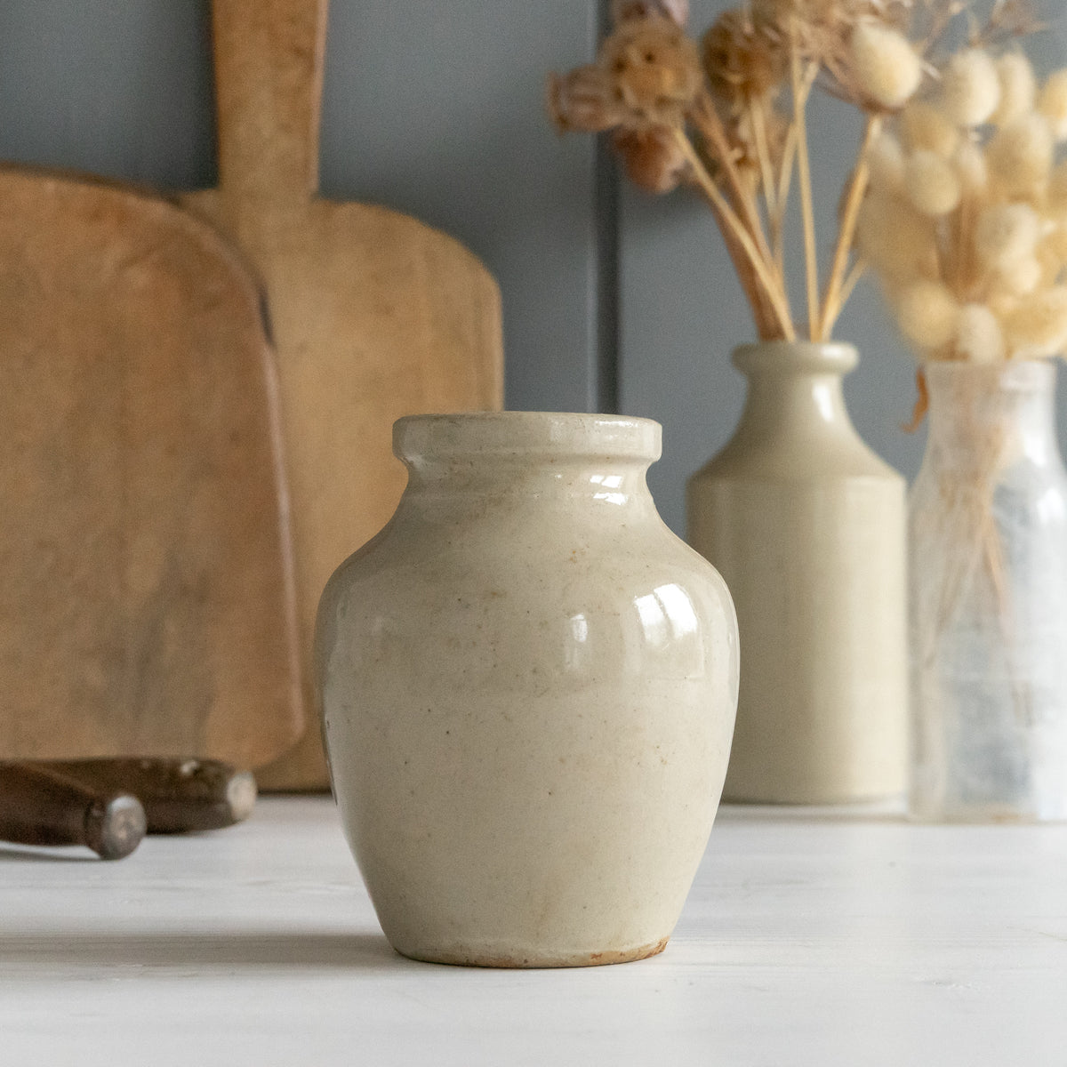 Vintage Stoneware Green Label Sharwood Curry Paste Pot