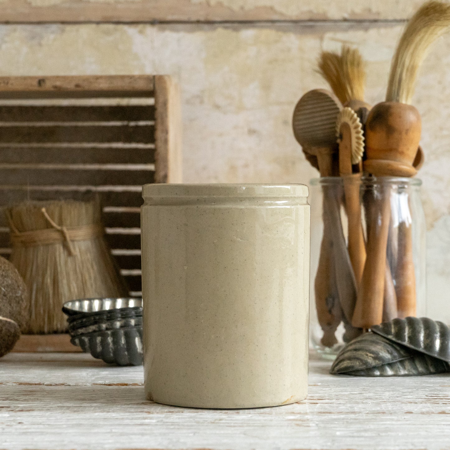 Vintage Stoneware Rum Butter Pot