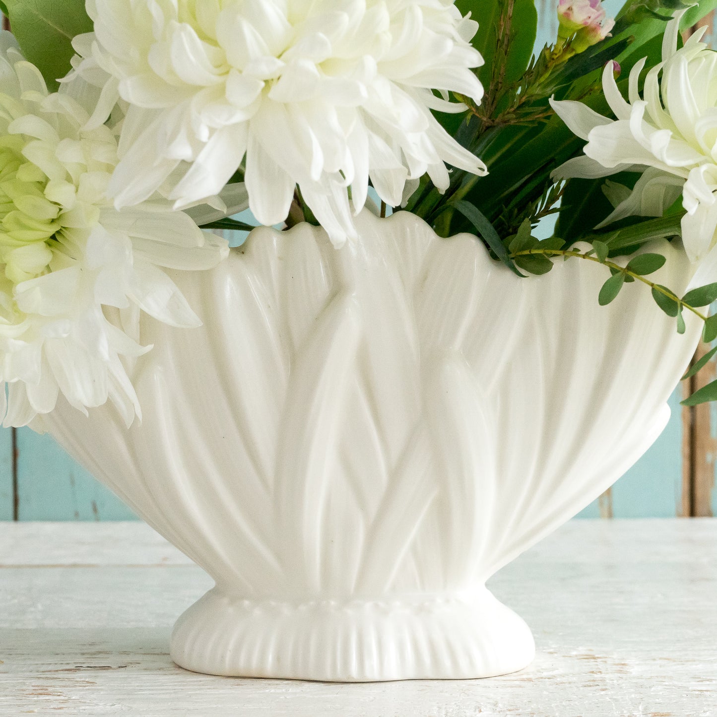 Vintage White Mantle Vase