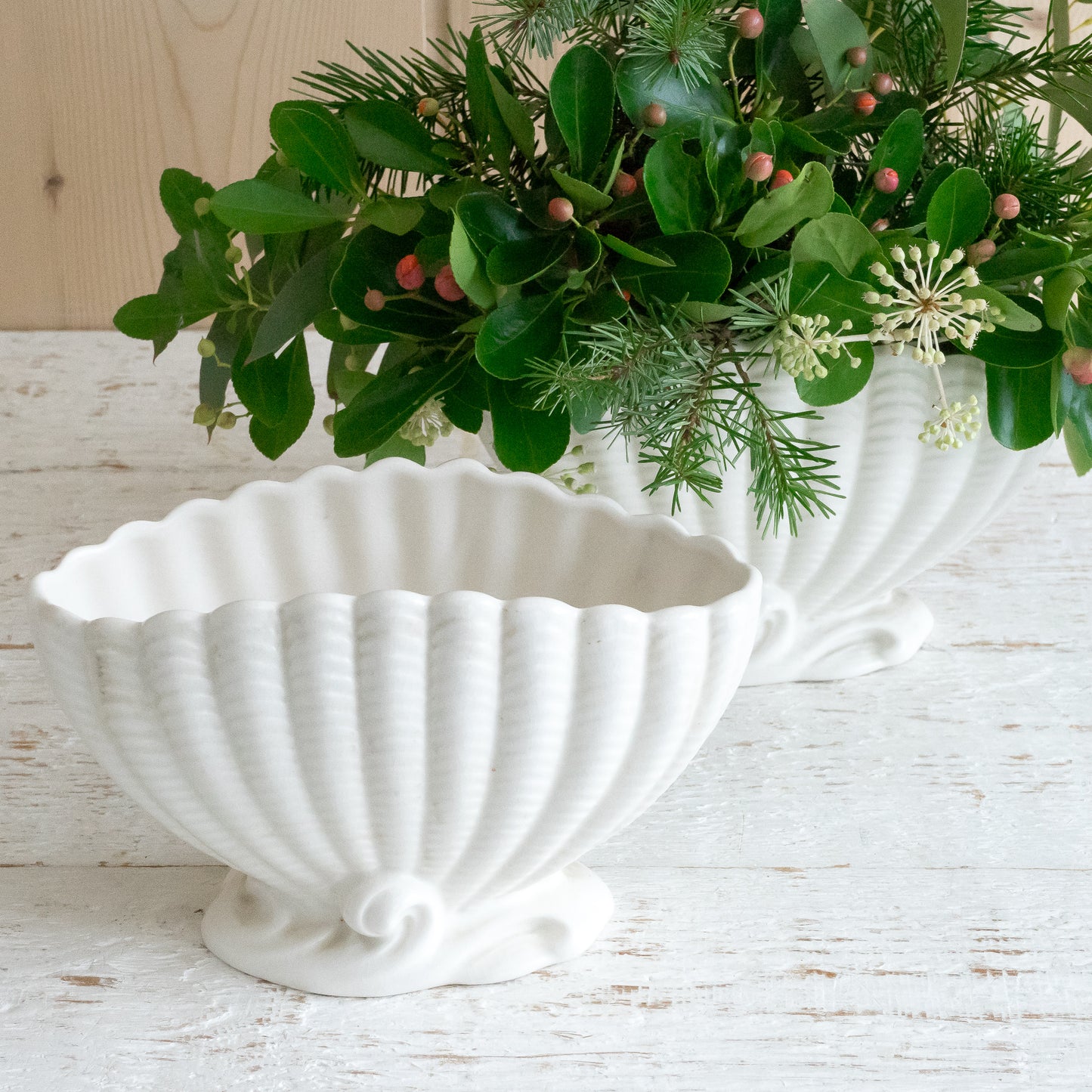 Vintage White Mantle Vase