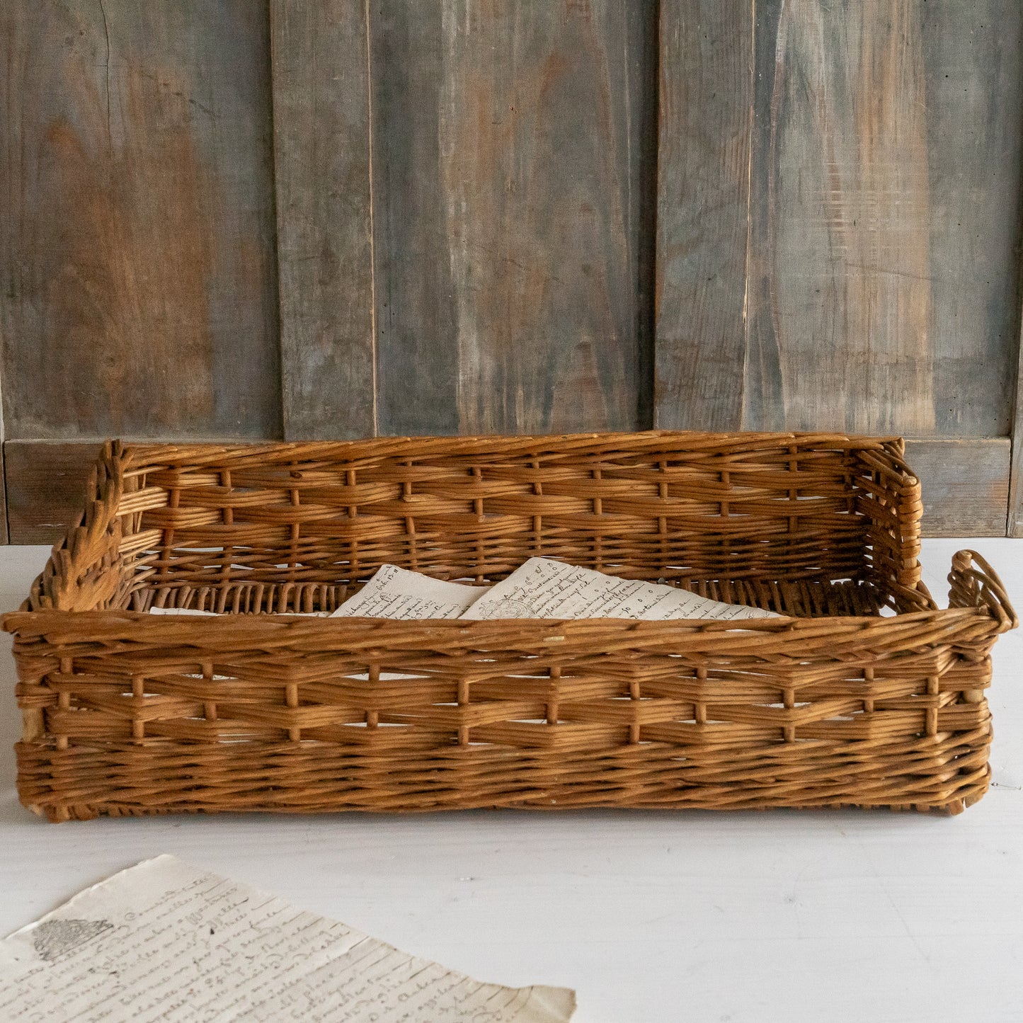 Vintage Wicker Letter Tray