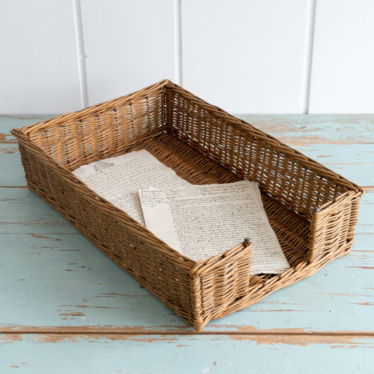 Vintage wicker Letter Tray Basket