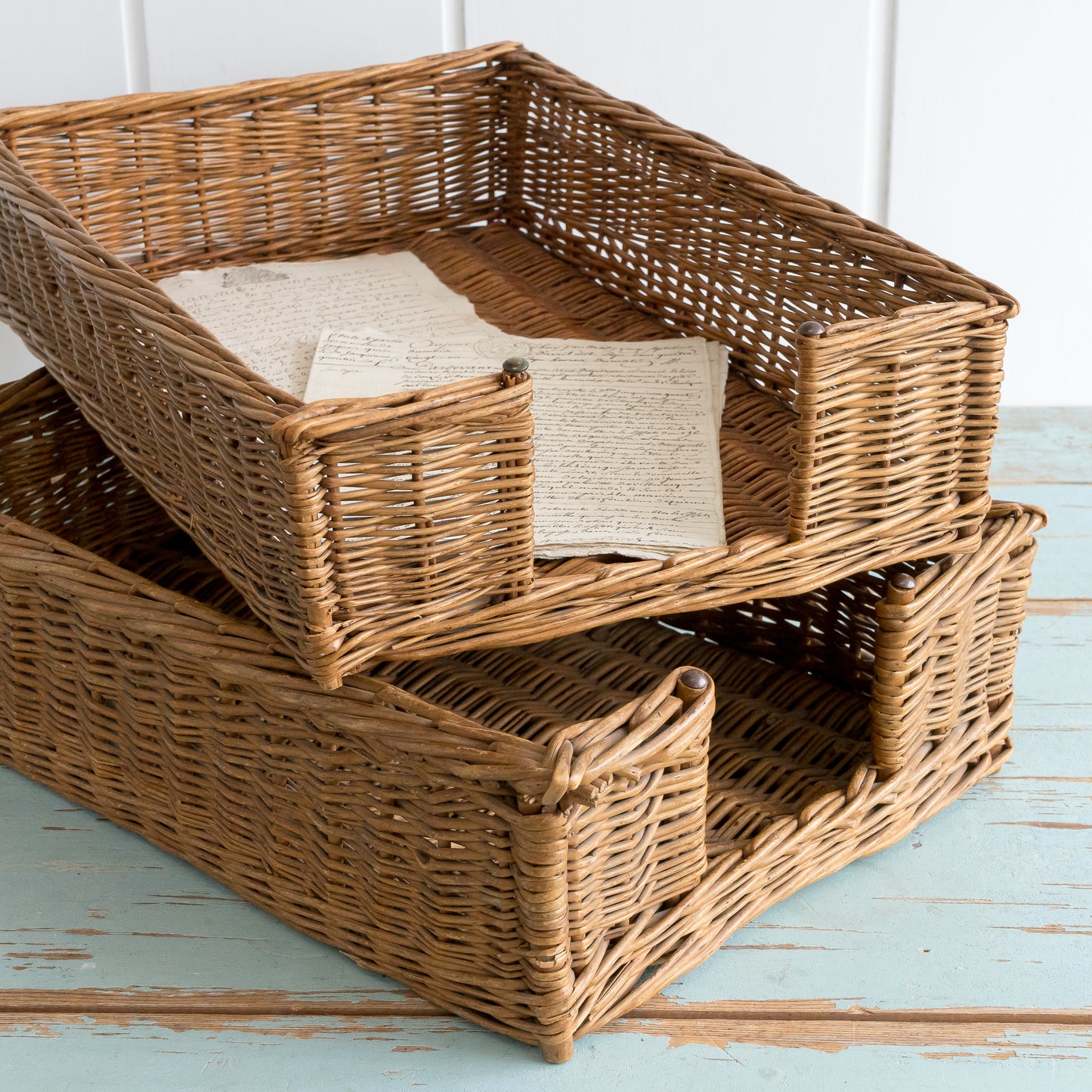 Vintage wicker Letter Tray Basket