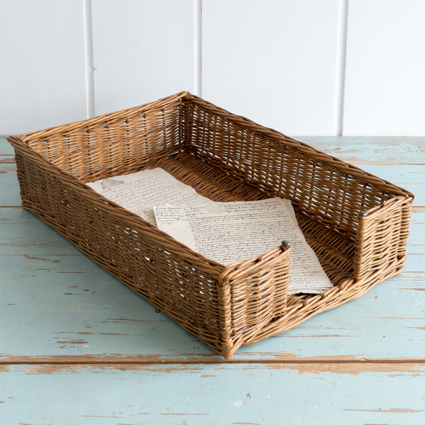 Vintage wicker Letter Tray Basket