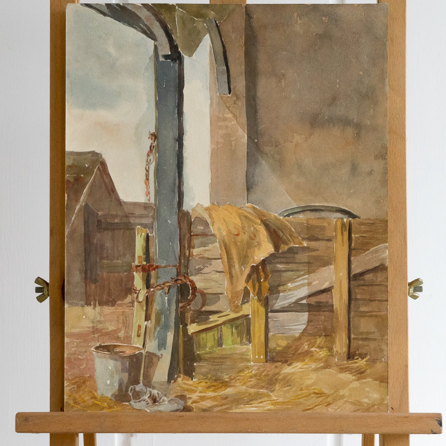 Water Colour Painting of a Stable Yard
