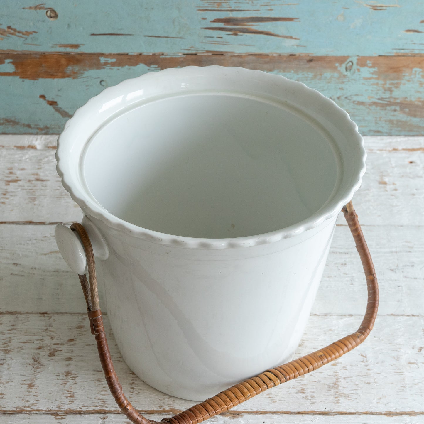 White Ironstone Bucket