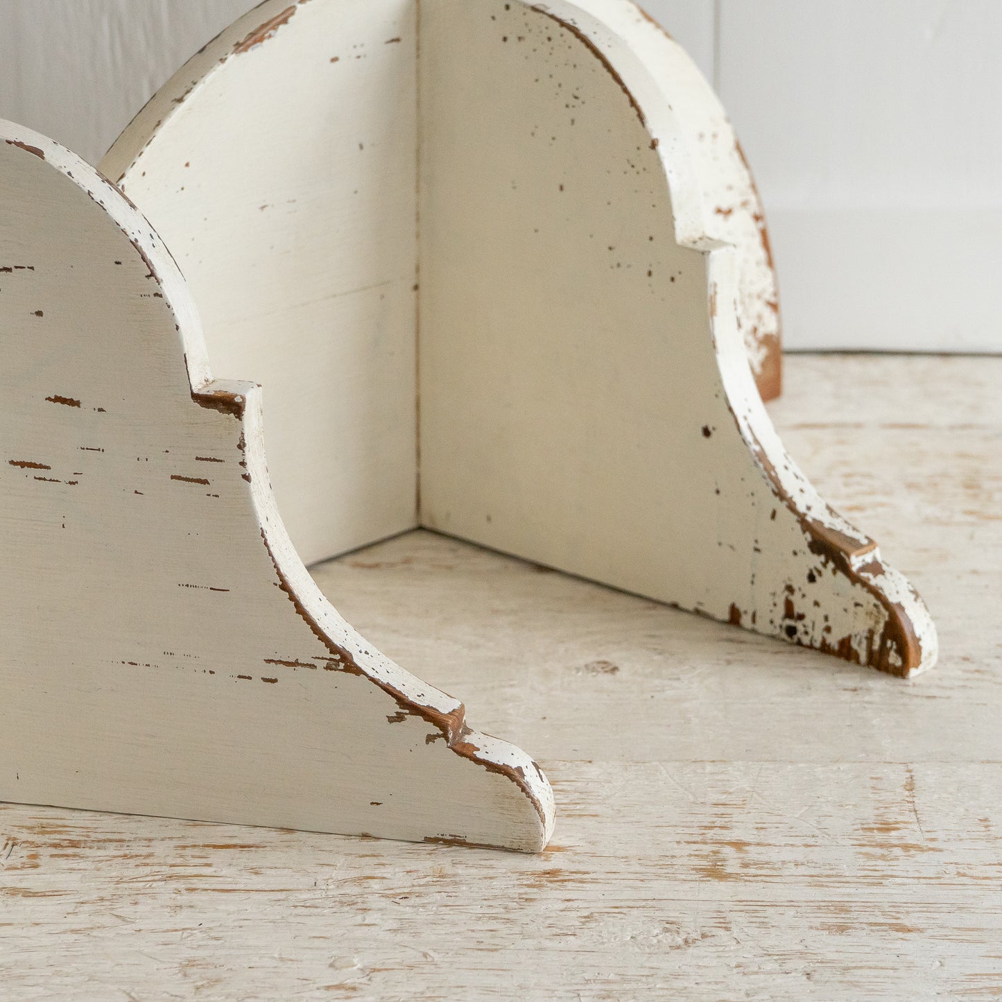 White Painted Demi Lune Wall Shelf