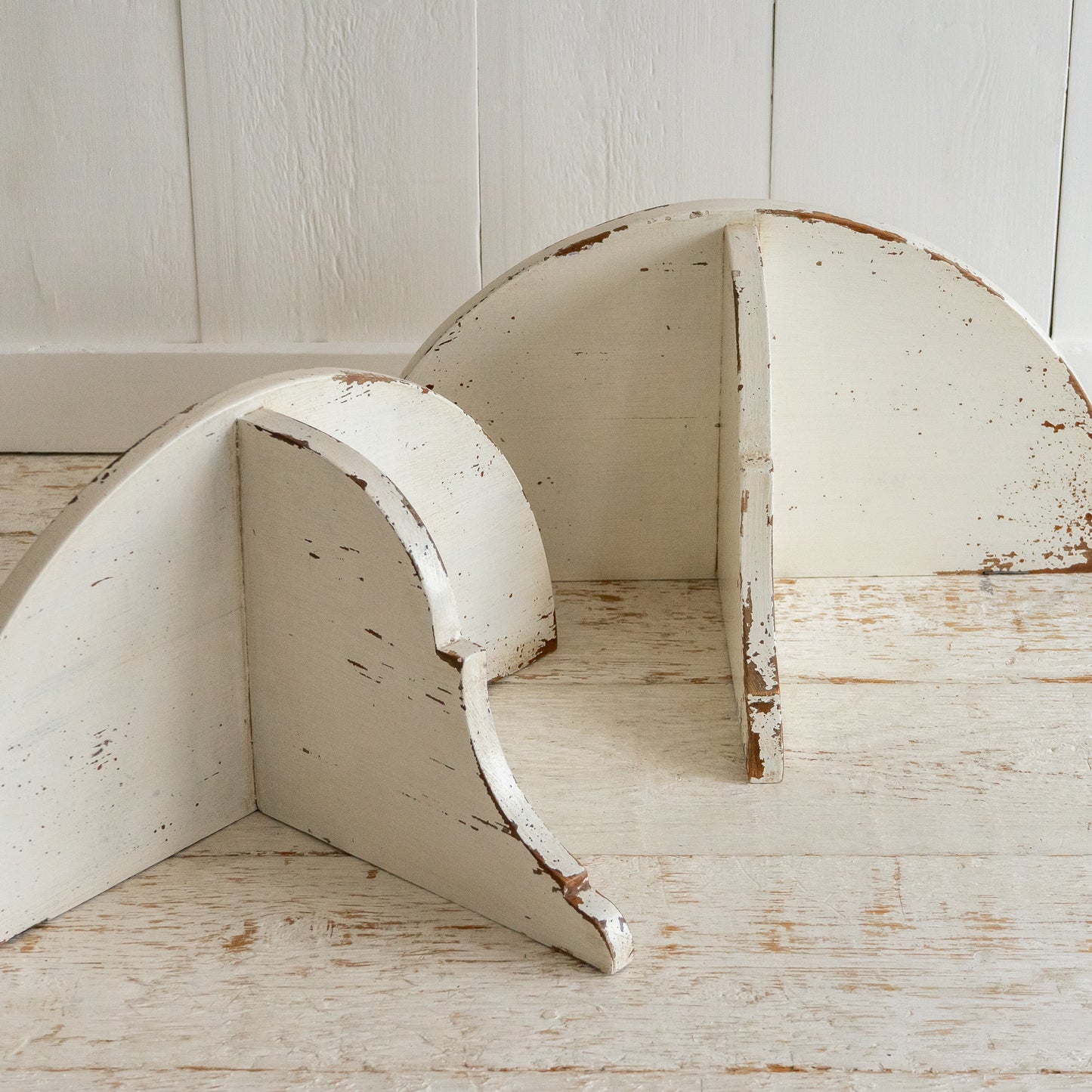 White Painted Demi Lune Wall Shelf
