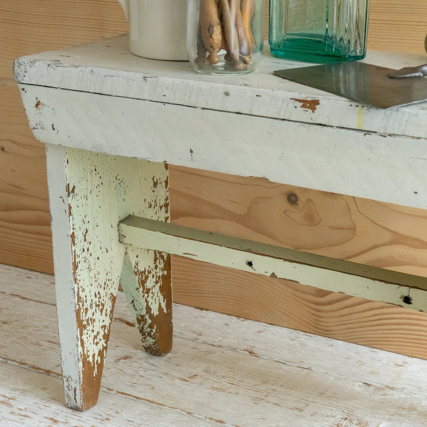 White Painted Stool