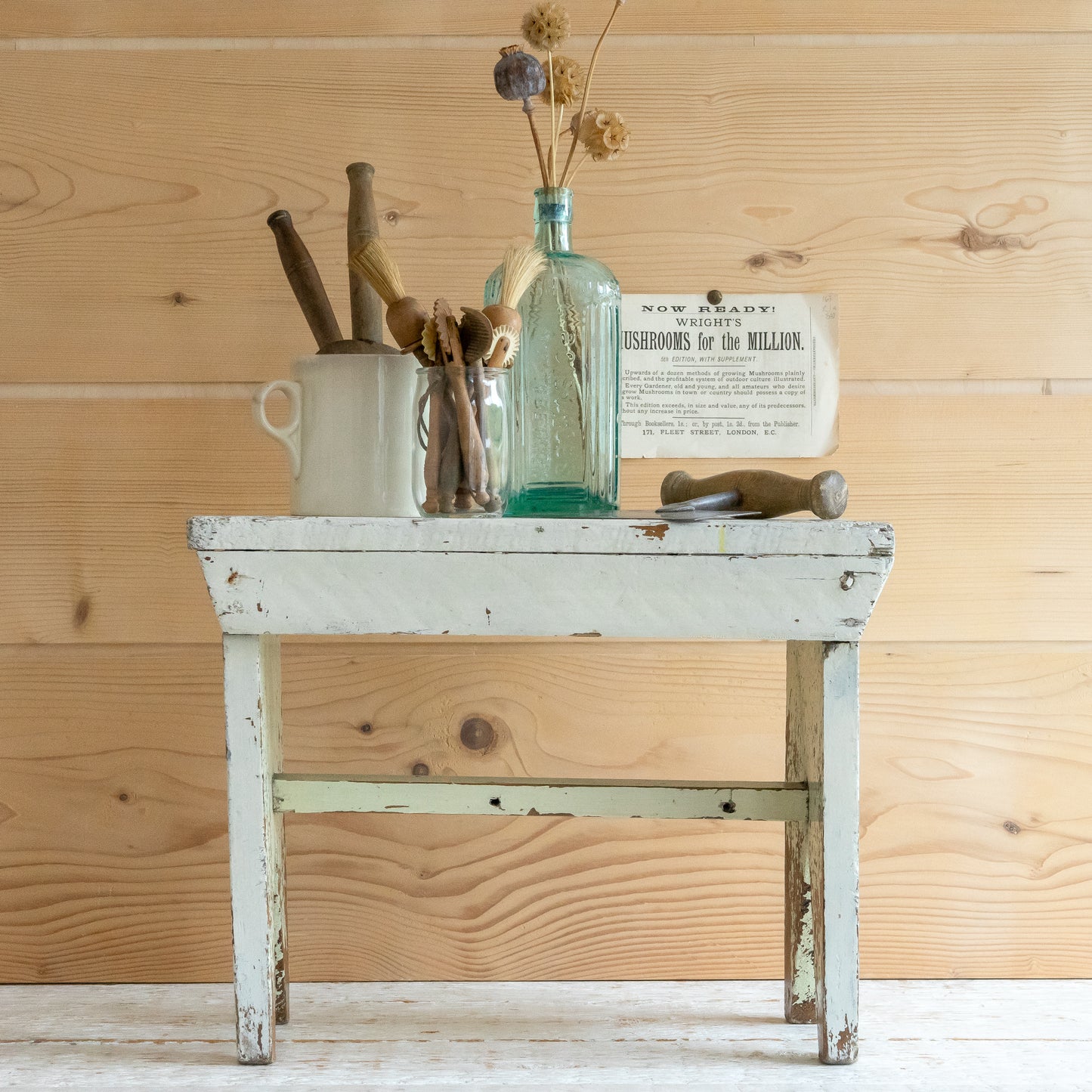 White Painted Stool