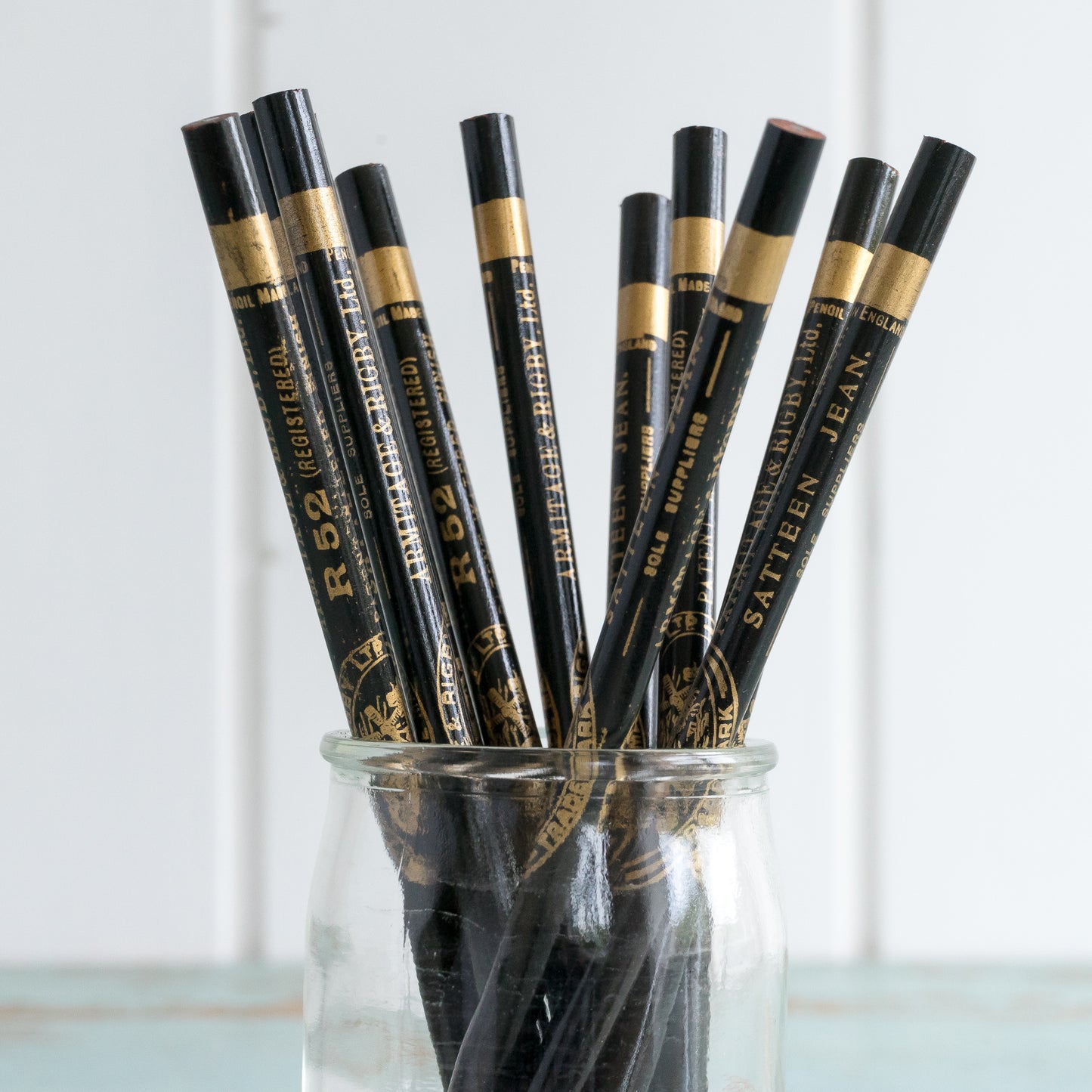 Wonderful Vintage Black and Gold Pencils
