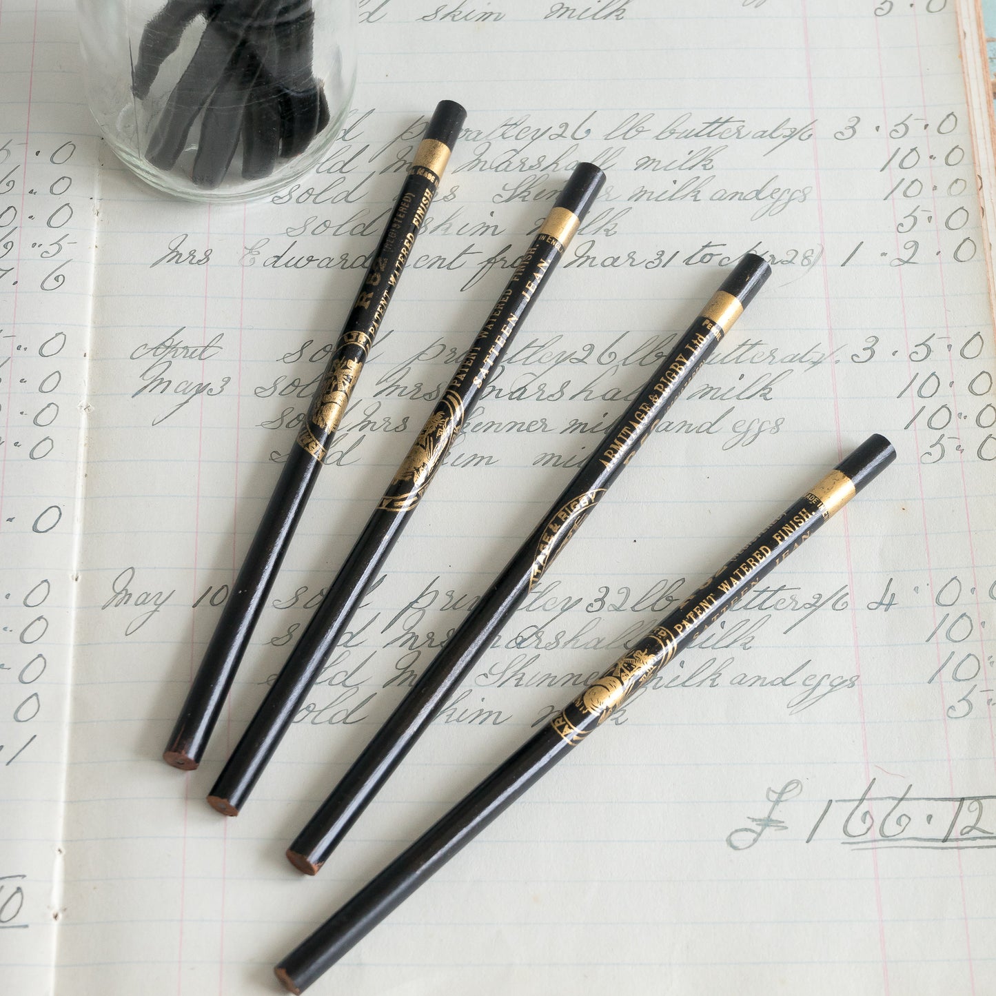Wonderful Vintage Black and Gold Pencils