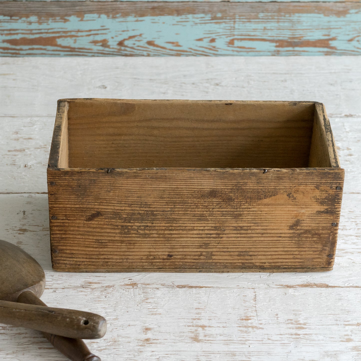 WOODEN RECKITTS BLUE BOX