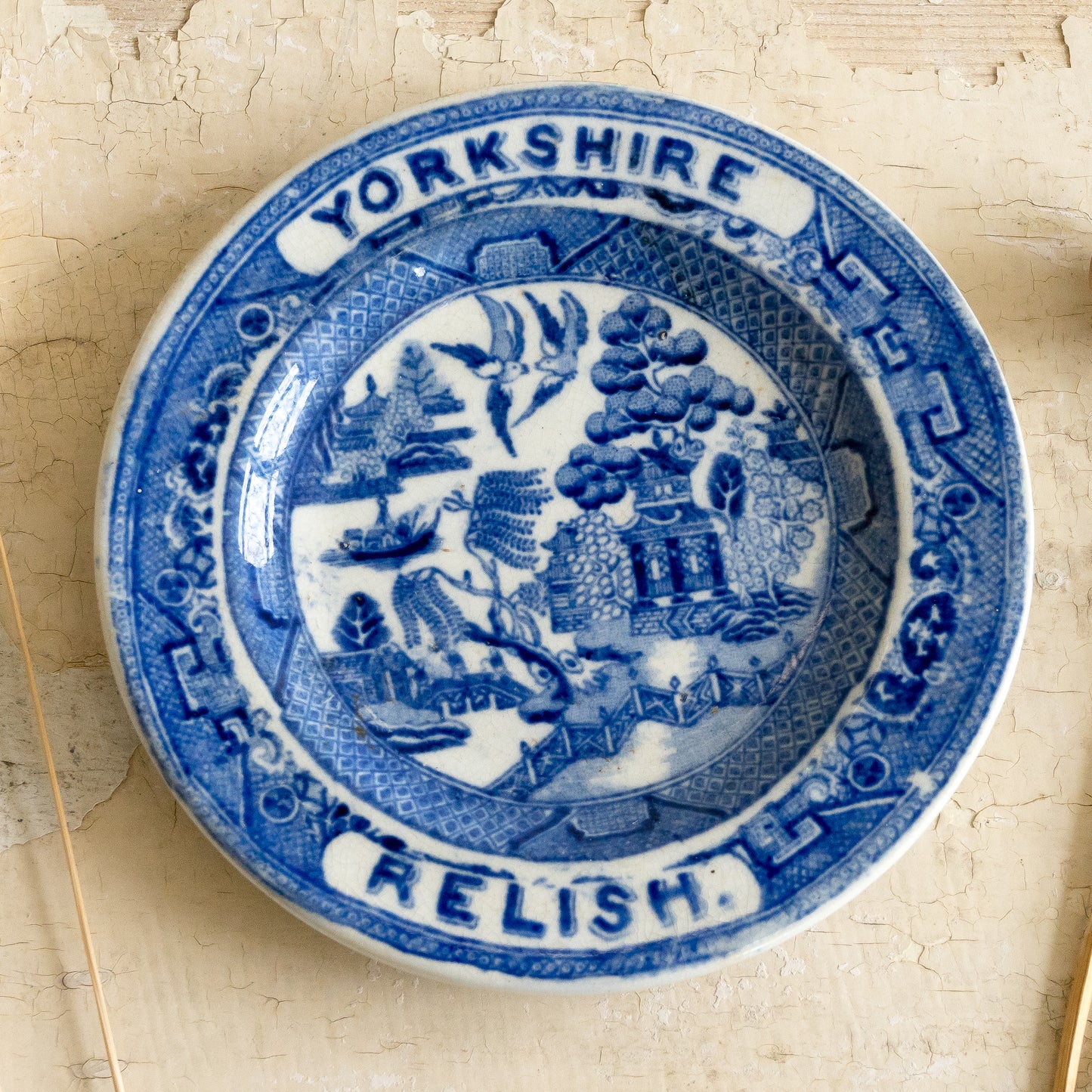 Yorkshire Relish Willow pattern Advertising Plate