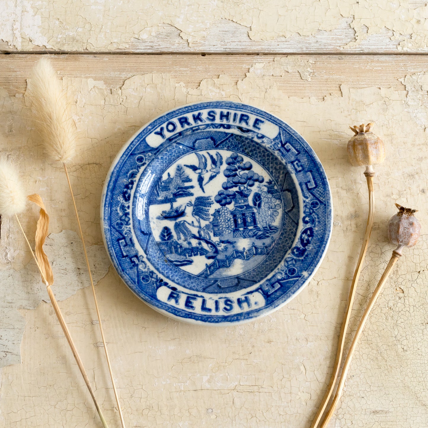 Yorkshire Relish Willow pattern Advertising Plate