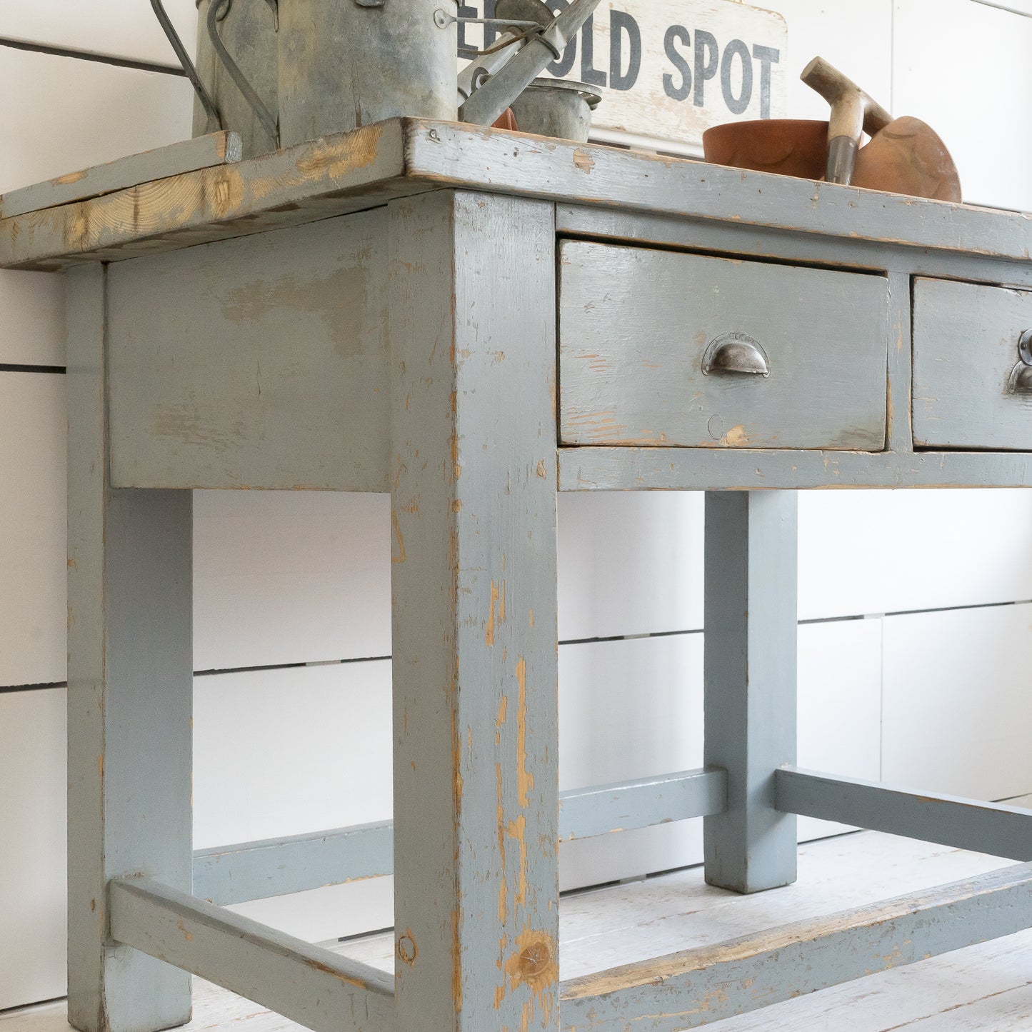 Original Painted Rustic Work Table