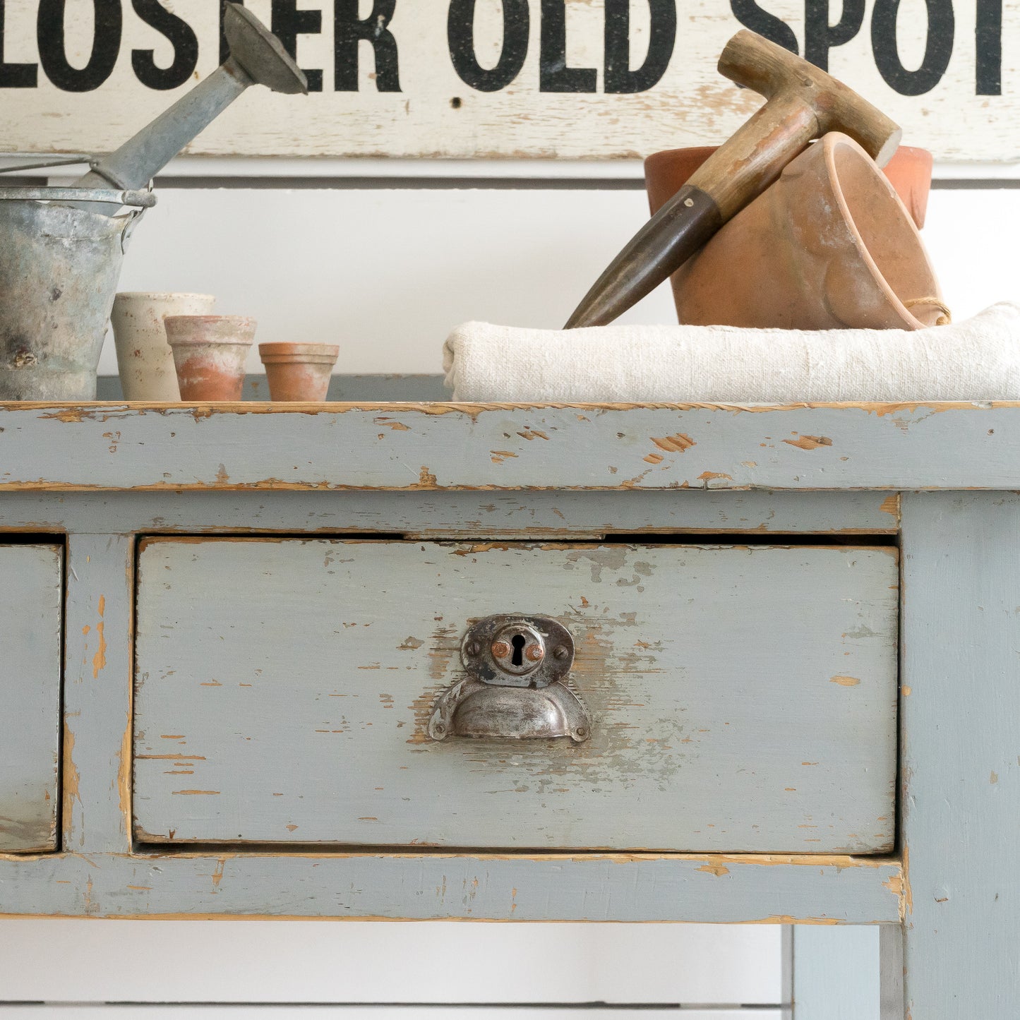 Original Painted Rustic Work Table