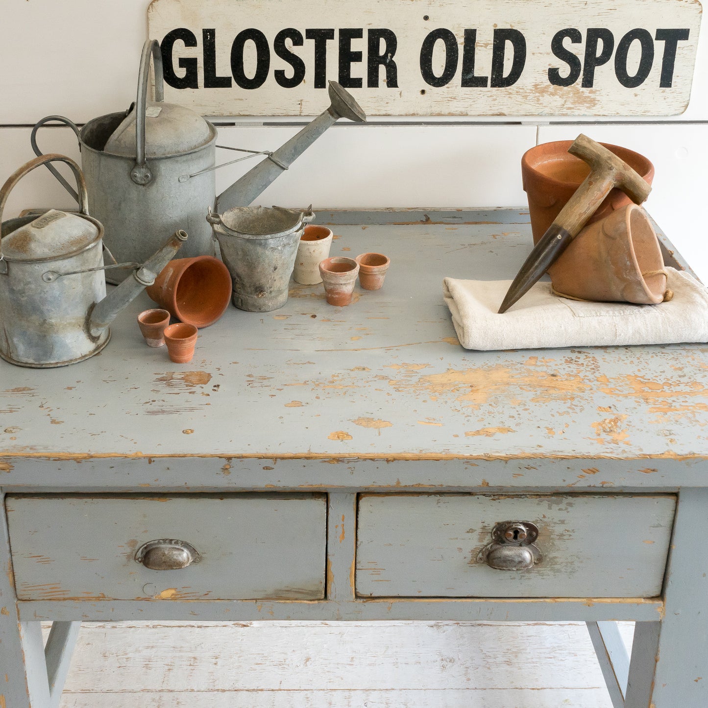 Original Painted Rustic Work Table