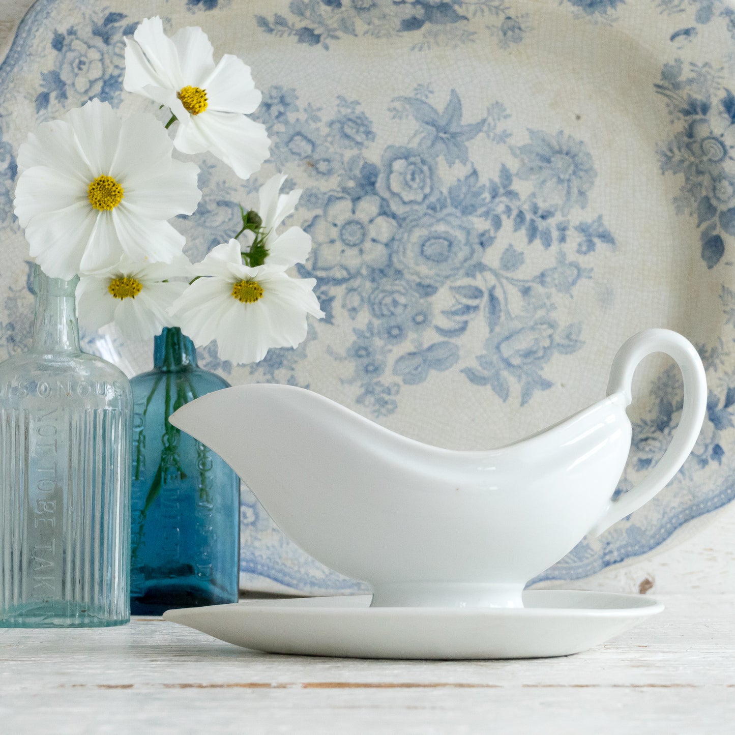 Vintage French Ironstone Sauce Boat