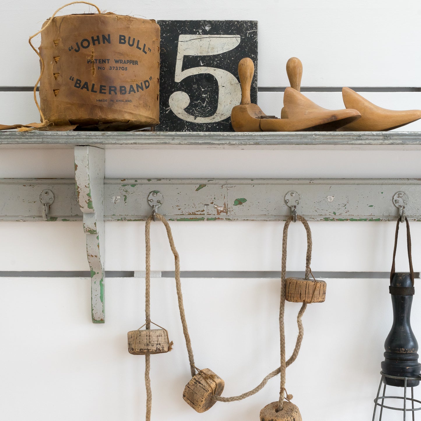 VINTAGE FRENCH PAINTED GAME SHELF