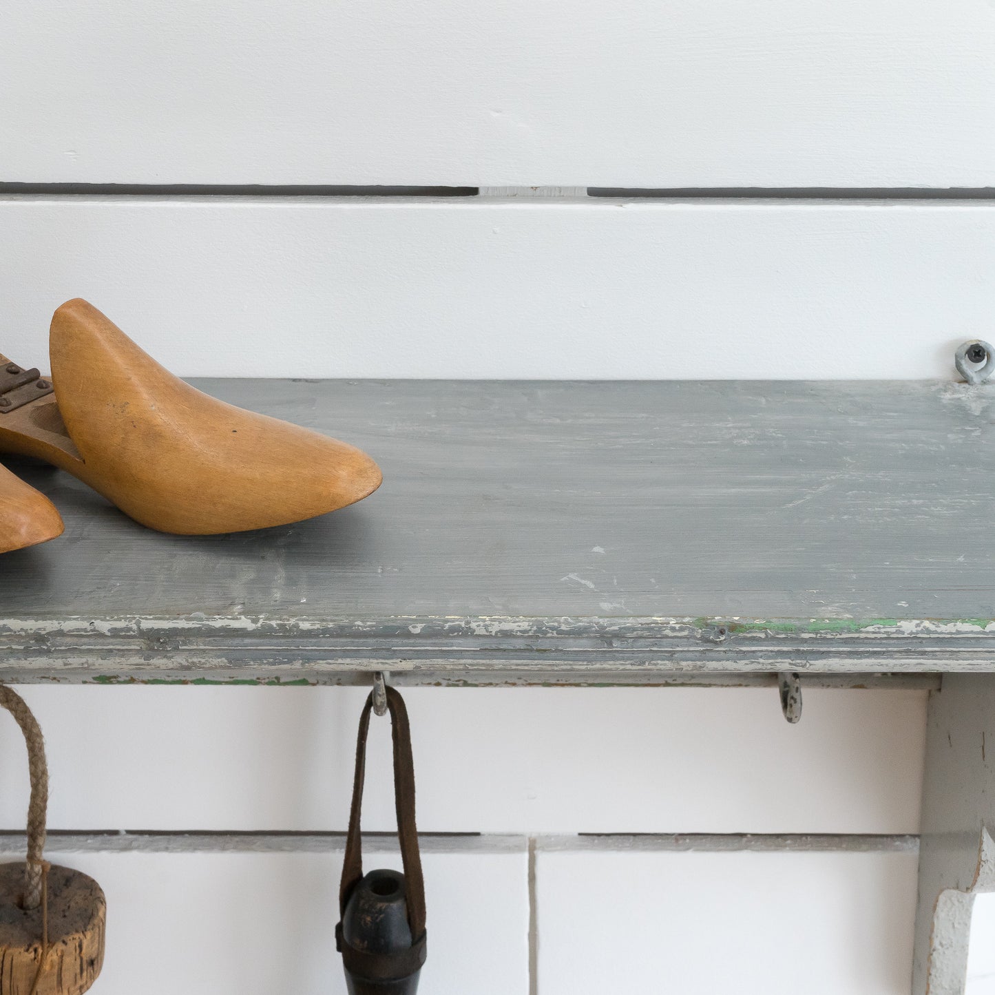 VINTAGE FRENCH PAINTED GAME SHELF