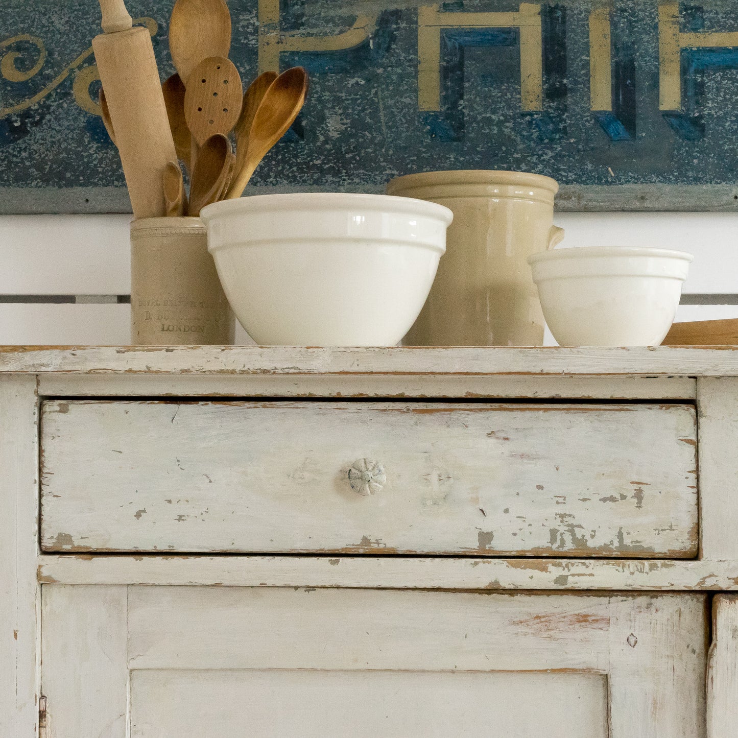 WHITE RUSTIC CUPBOARD