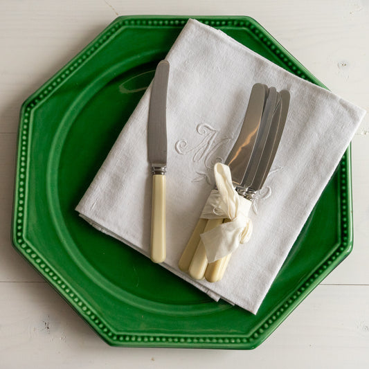 6 Faux Bone Handle Butter Knives