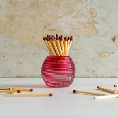 Antique Pink Glass Match Striker