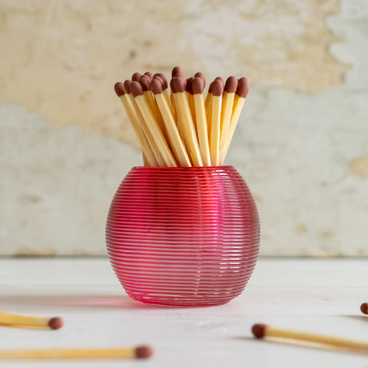 Antique Pink Glass Match Striker