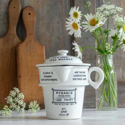 Antique White Ironstone Clarks Pyramid Food Warmer