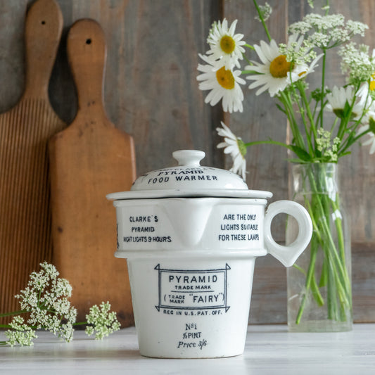 Antique White Ironstone Clarks Pyramid Food Warmer