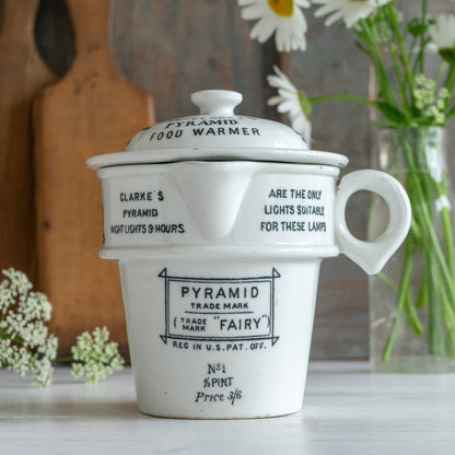 Antique White Ironstone Clarks Pyramid Food Warmer