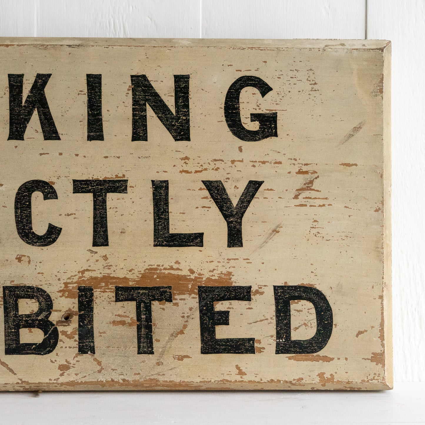 Antique Hand Painted Smoking Prohibited Wooden Sign