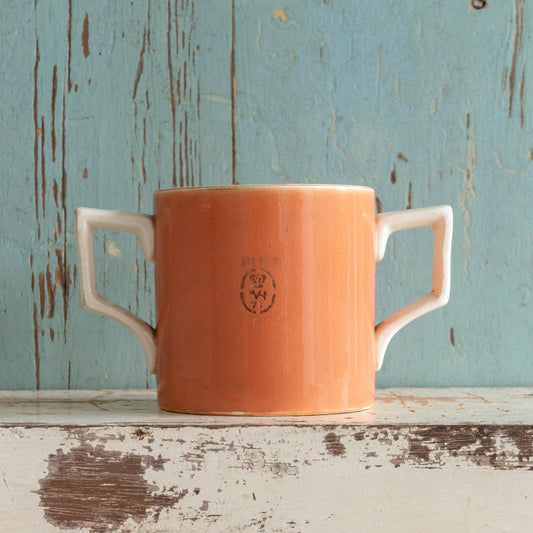 Antique Mocha Ware Pink Pint Mug