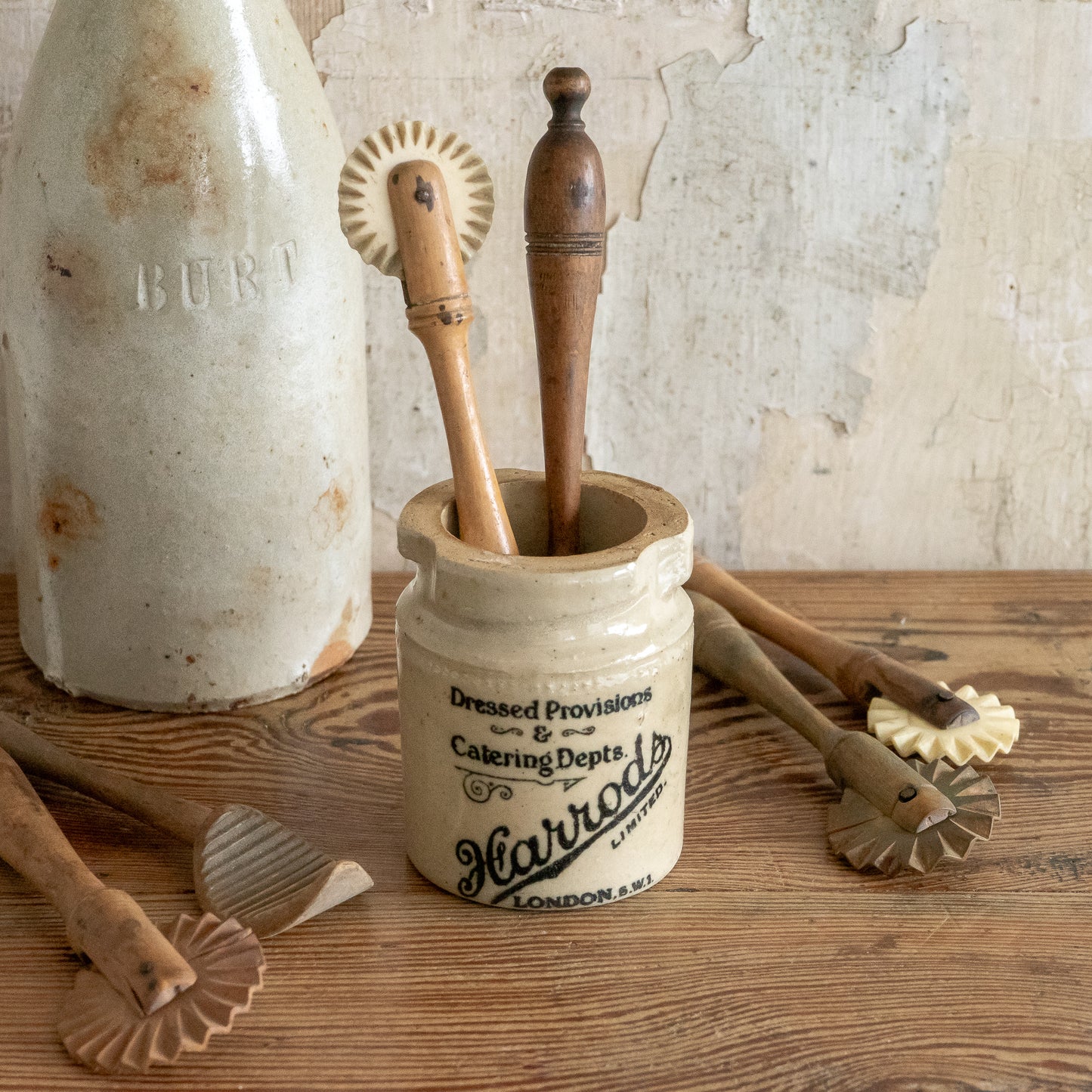 Antique Stoneware HARRODS Preserve Pot